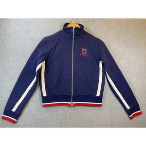 Vintage Disneyland Resort Jacket Women S Navy‎ Red White Zip Track Mickey Knit
